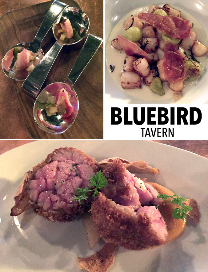 Bluebird Tavern spread